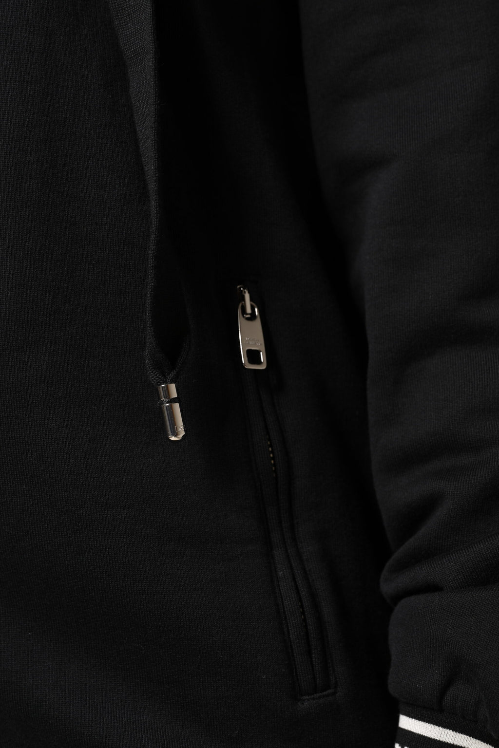 Dolce & Gabbana Schwarzes Baumwoll-Sweatshirt mit Kapuze und Reißverschluss Pullover