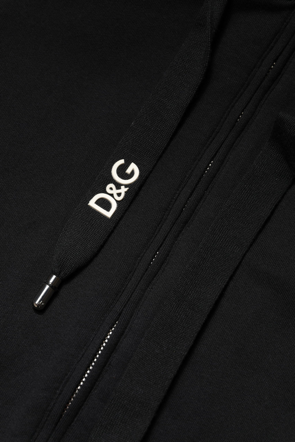 Dolce & Gabbana Schwarzes Baumwoll-Sweatshirt mit Kapuze und Reißverschluss Pullover