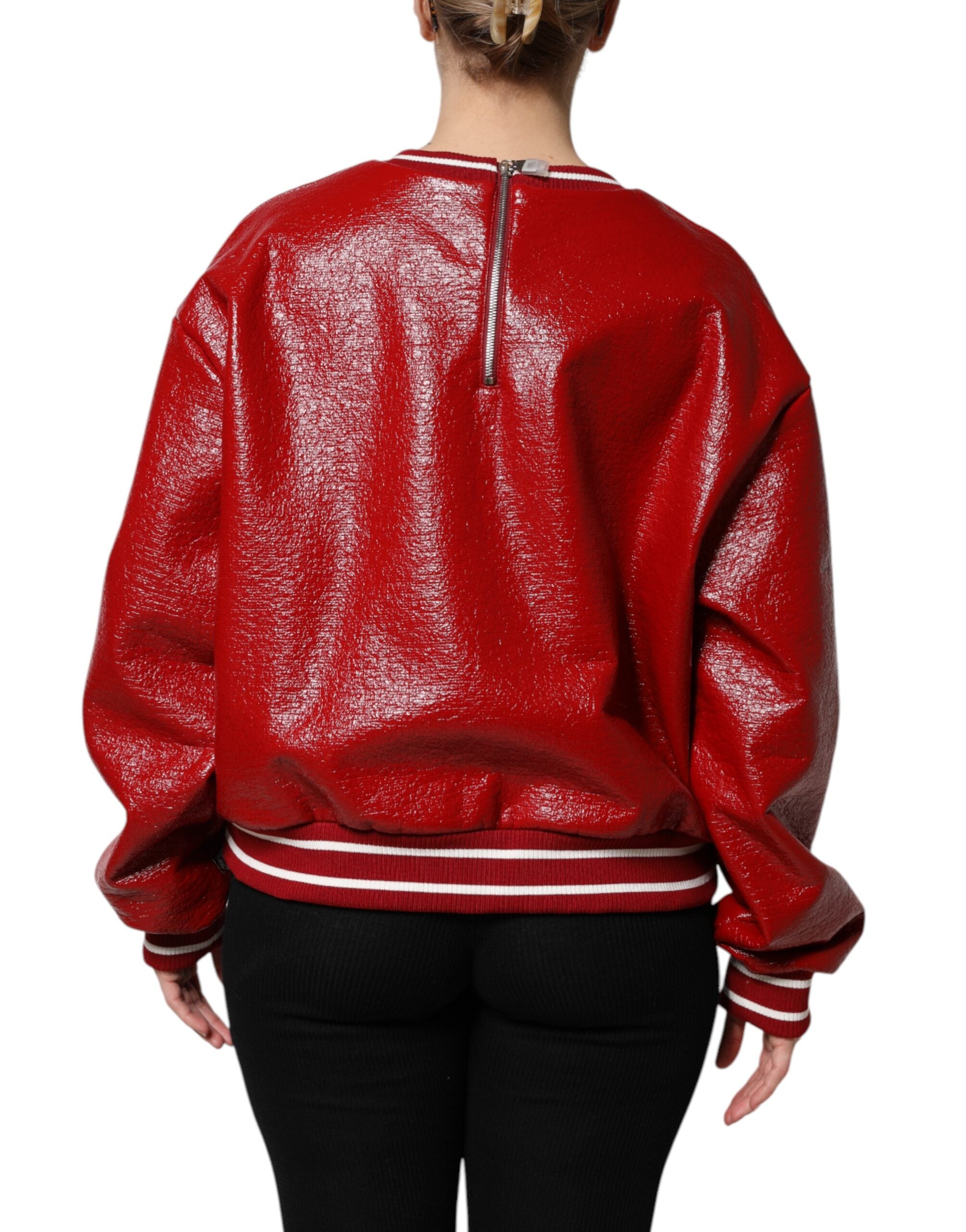 Dolce & Gabbana Roter Pullover mit DGLogo-Stickerei aus Wolle