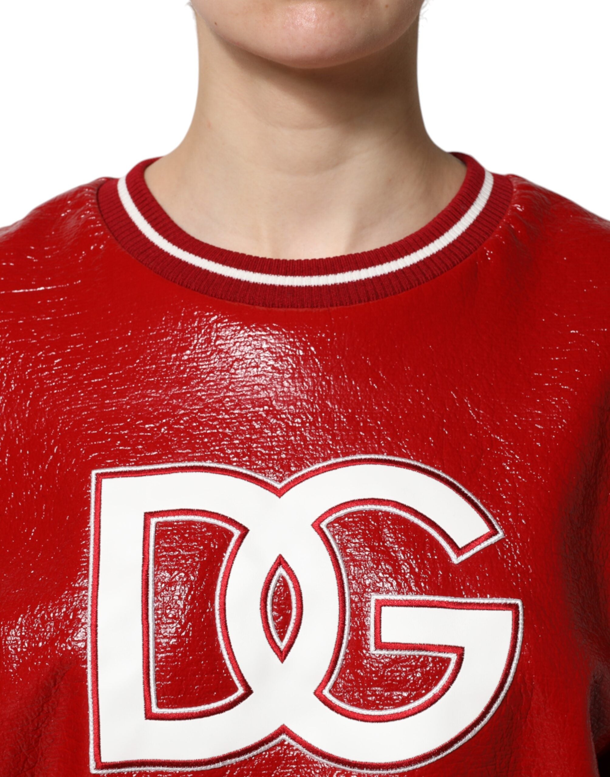Dolce & Gabbana Roter Pullover mit DGLogo-Stickerei aus Wolle