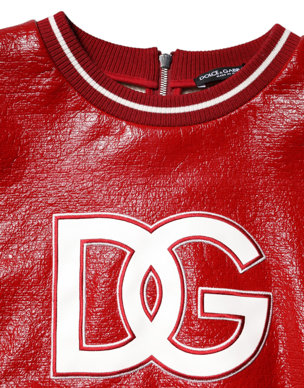 Dolce & Gabbana Roter Pullover mit DGLogo-Stickerei aus Wolle