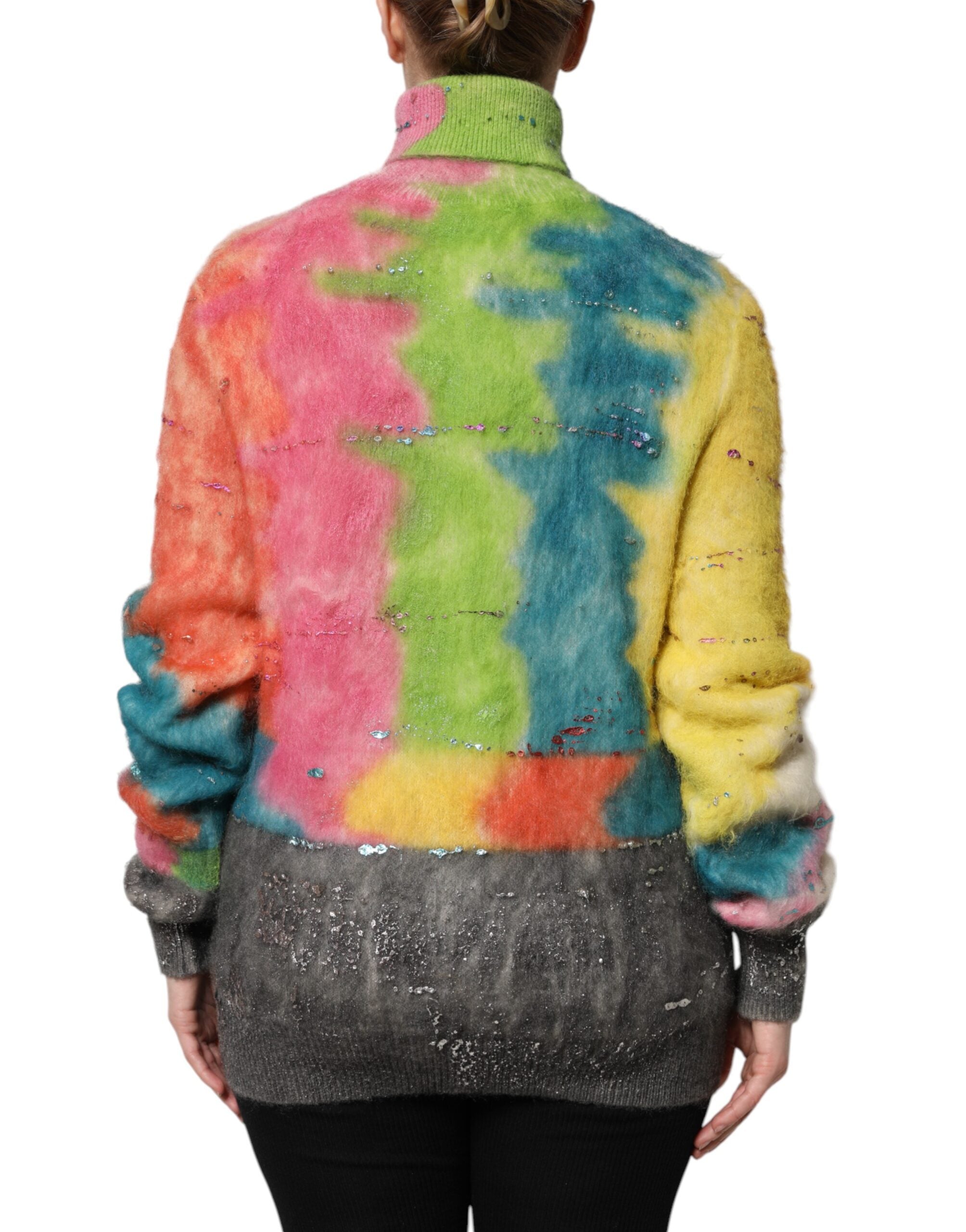 Dolce & Gabbana Multicolor Mohair Rollkragenpullover Pullover