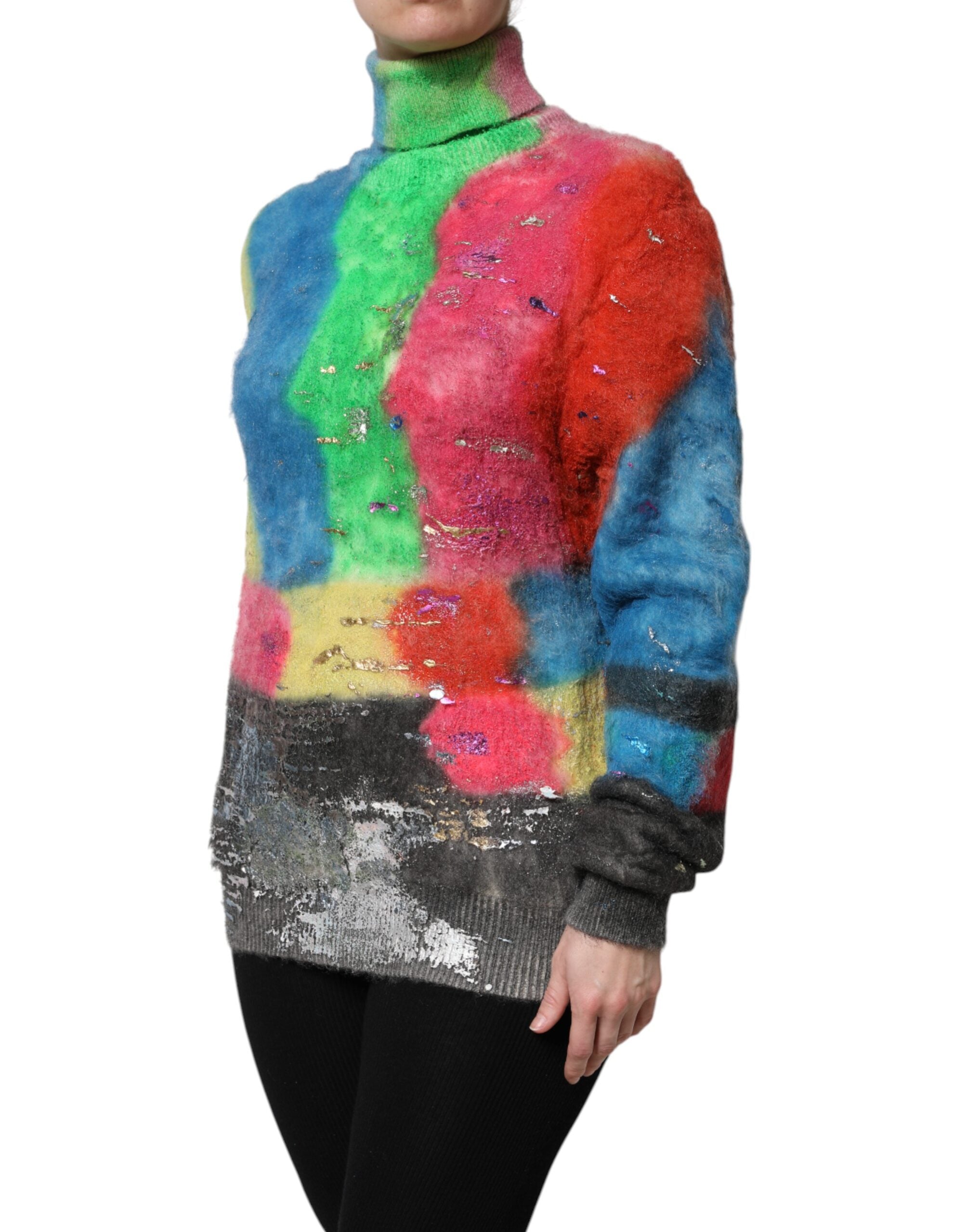 Dolce & Gabbana Multicolor Mohair Rollkragenpullover Pullover