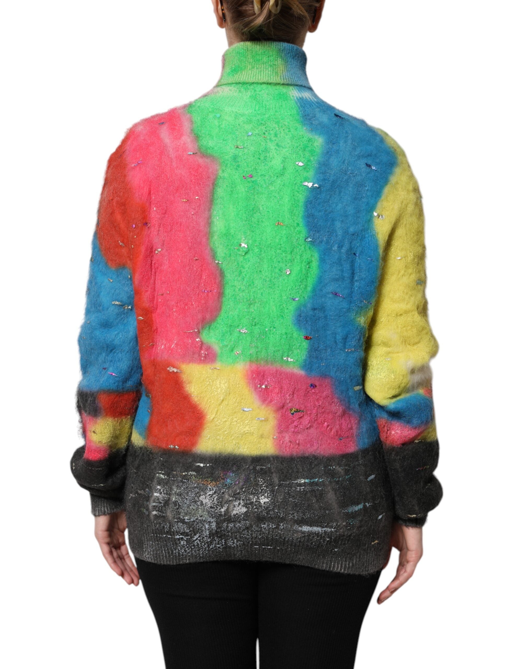 Dolce & Gabbana Multicolor Mohair Rollkragenpullover Pullover