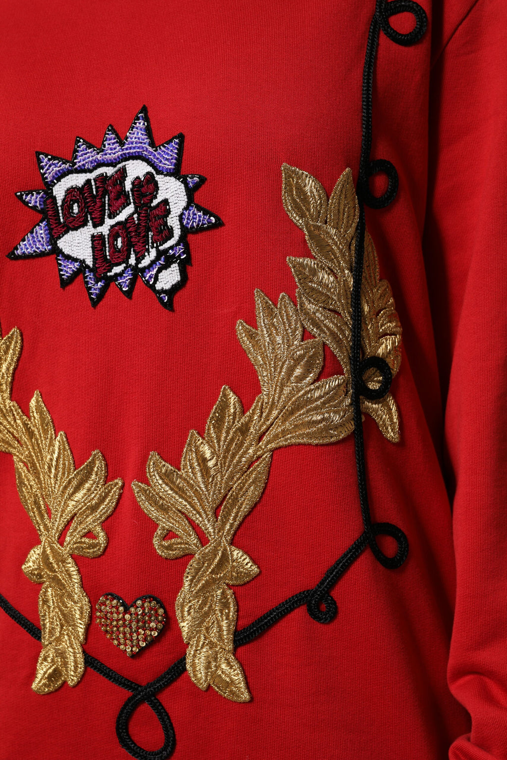 Dolce & Gabbana Roter Cotton Queen Pullover mit Pailletten