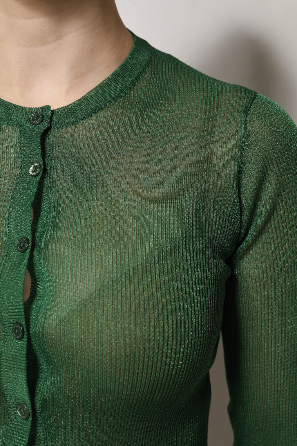 Dolce & Gabbana Grüner Polyester Pullover mit langen Ärmeln