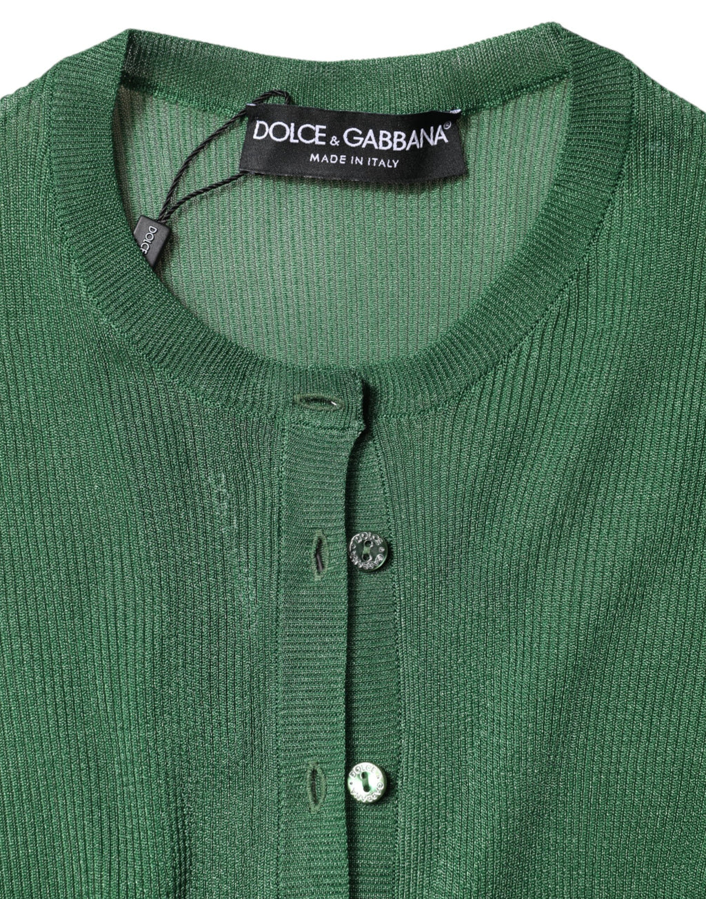 Dolce & Gabbana Grüner Polyester Pullover mit langen Ärmeln
