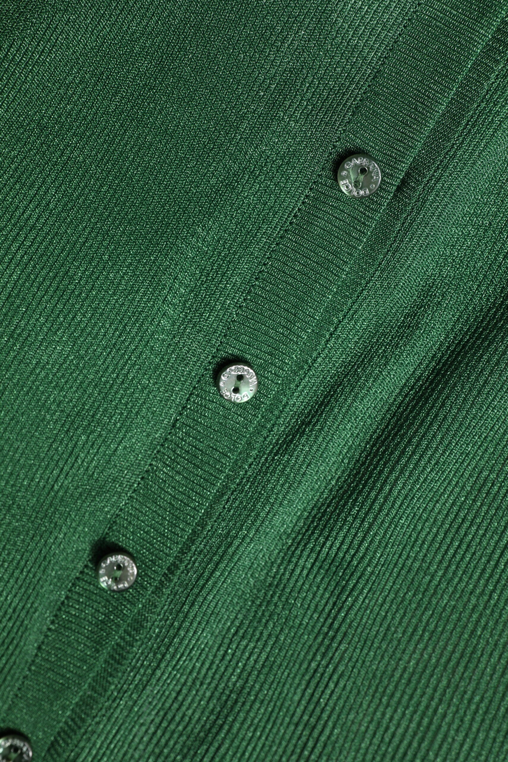 Dolce & Gabbana Grüner Polyester Pullover mit langen Ärmeln
