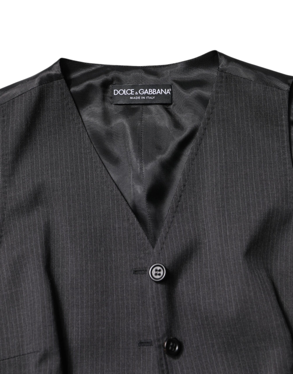 Dolce & Gabbana Schwarz gestreiftes ärmelloses Oberteil mit Knopfleiste