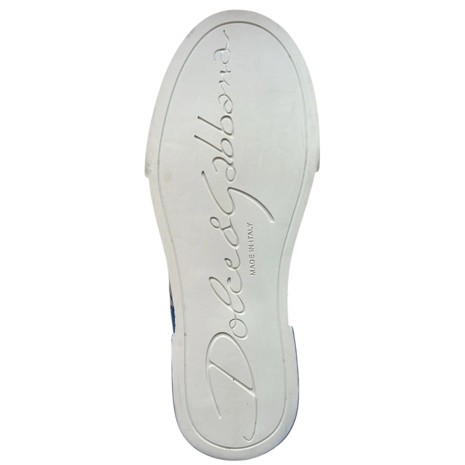 Dolce & Gabbana Weiß Blau Logo Portofino Turnschuhe Schuhe