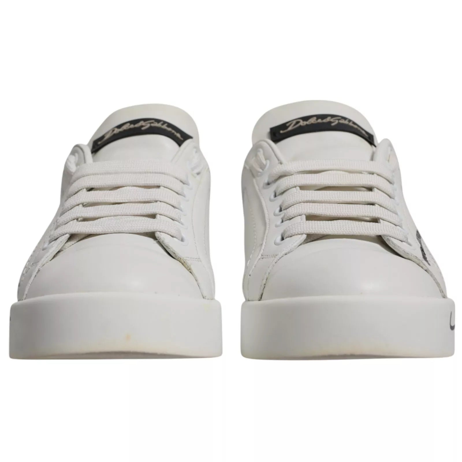 Dolce & Gabbana Weiß Blau Logo Portofino Turnschuhe Schuhe