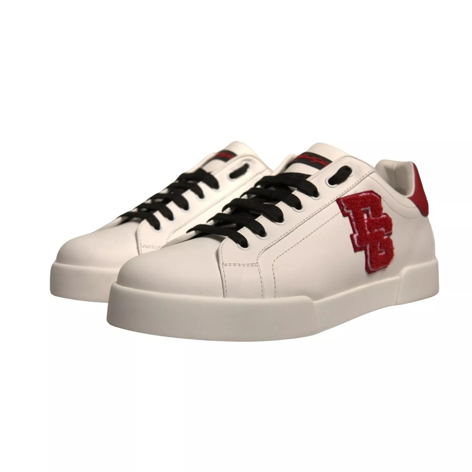 Dolce & Gabbana Weißes Leder DG Logo Low Top Sneaker Schuhe