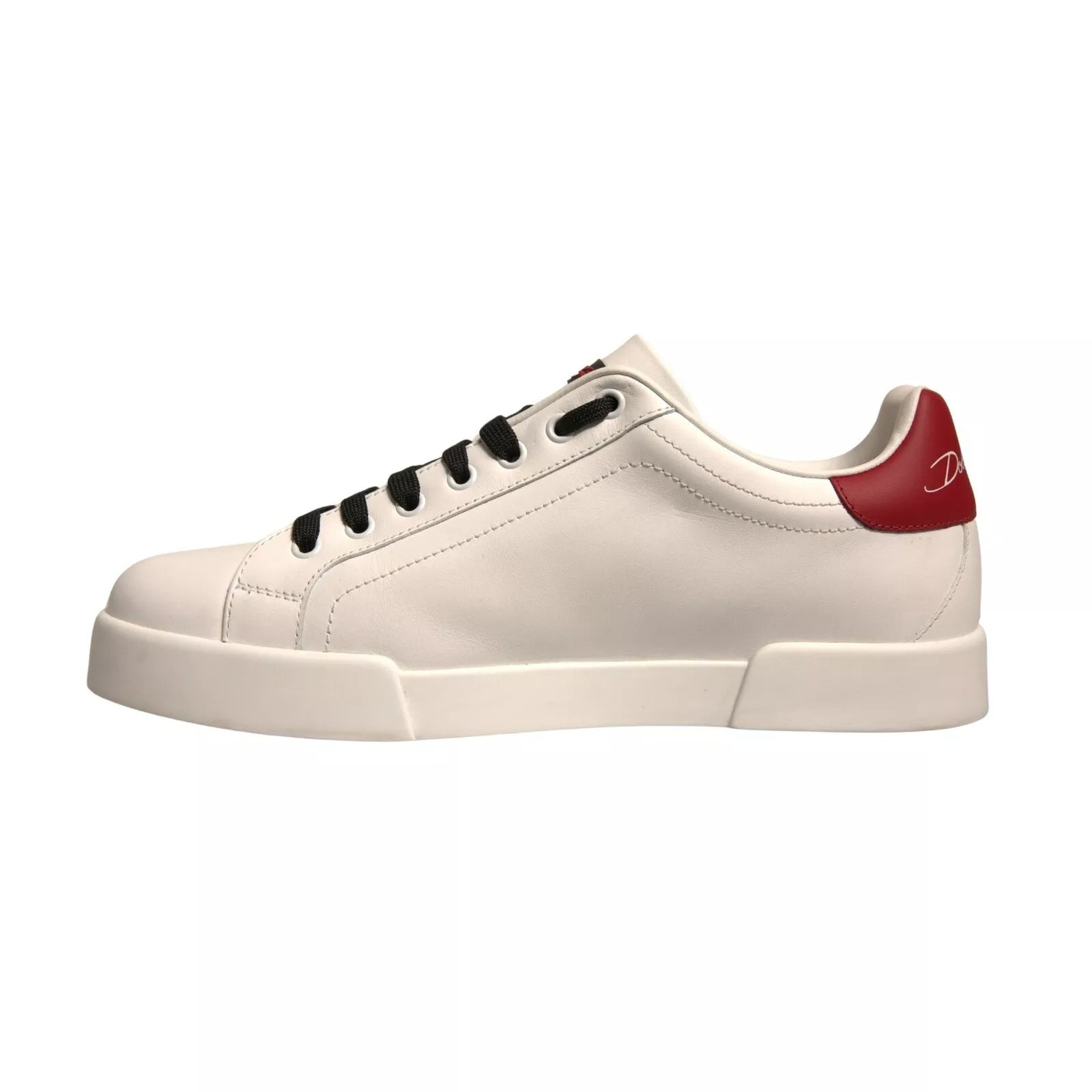 Dolce & Gabbana Weißes Leder DG Logo Low Top Sneaker Schuhe