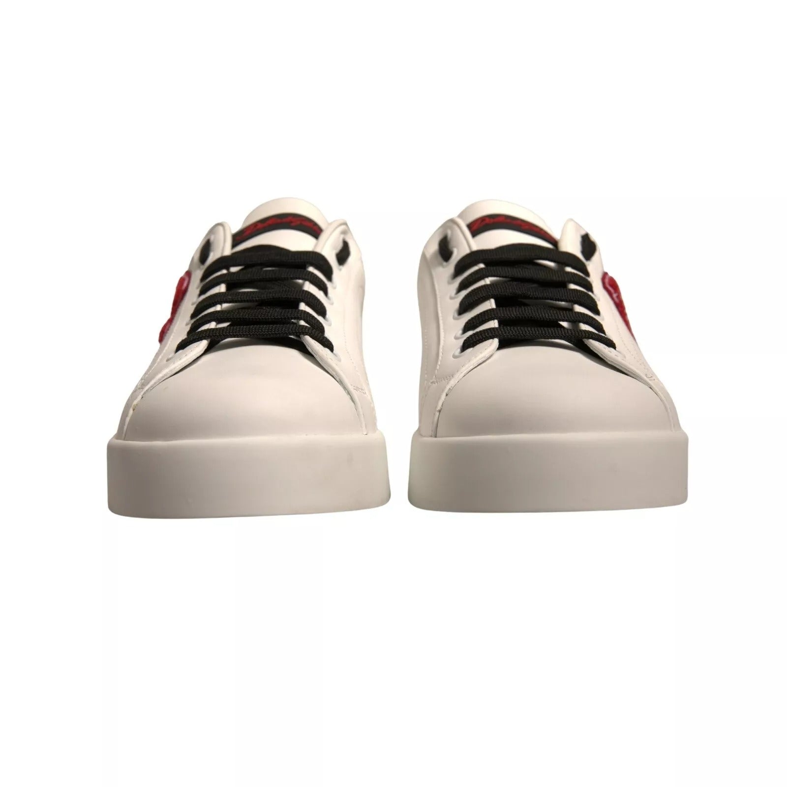 Dolce & Gabbana Weißes Leder DG Logo Low Top Sneaker Schuhe