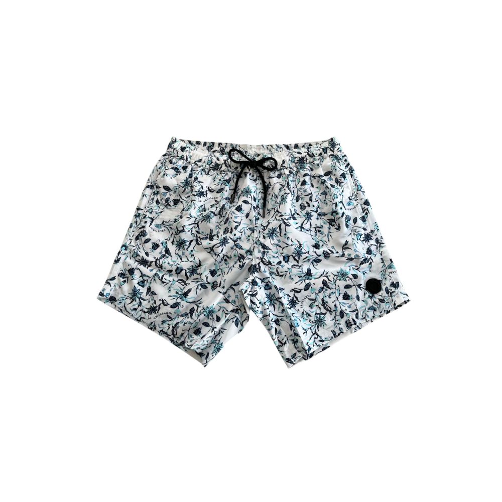 Trussardi Beachwear Weiße Polyester Herren Badeshorts