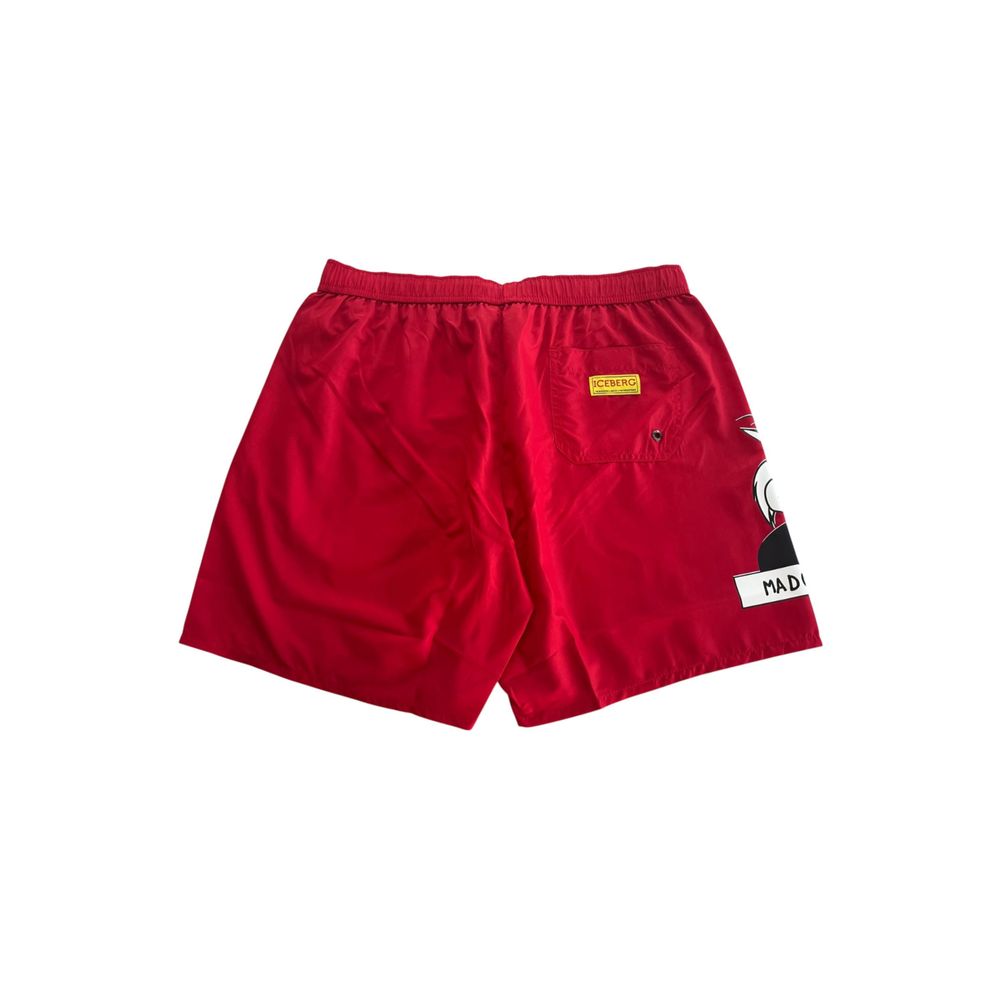 Iceberg Rote Polyester Herren-Badeshorts