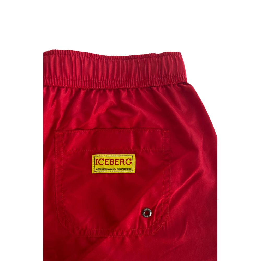 Iceberg Rote Polyester Herren-Badeshorts