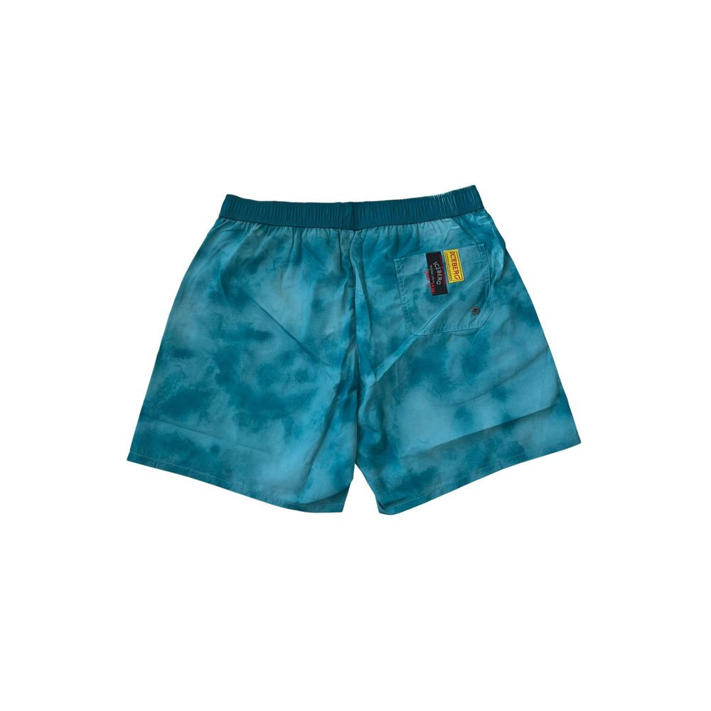 Iceberg Hellblaue Polyester Herren-Badeshorts