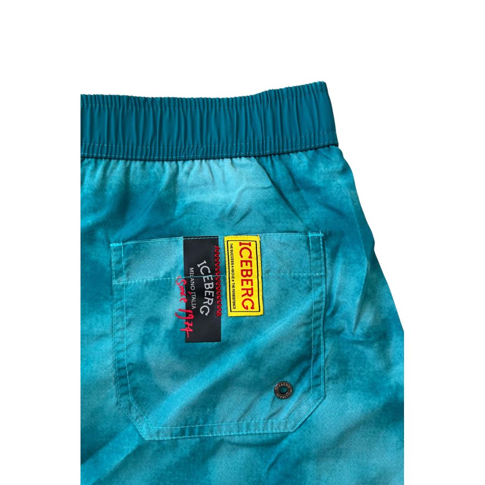 Iceberg Hellblaue Polyester Herren-Badeshorts