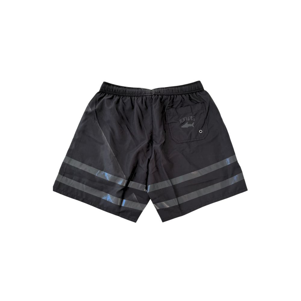 Iceberg Schwarze Polyester Herren-Badeshorts