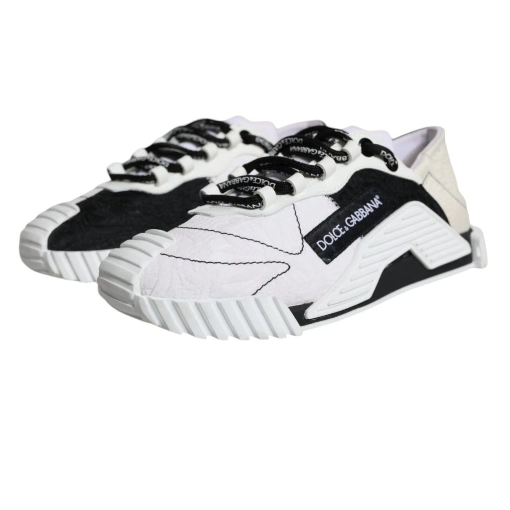 Dolce & Gabbana Weiß Schwarz Low Top NS1 Turnschuhe Schuhe