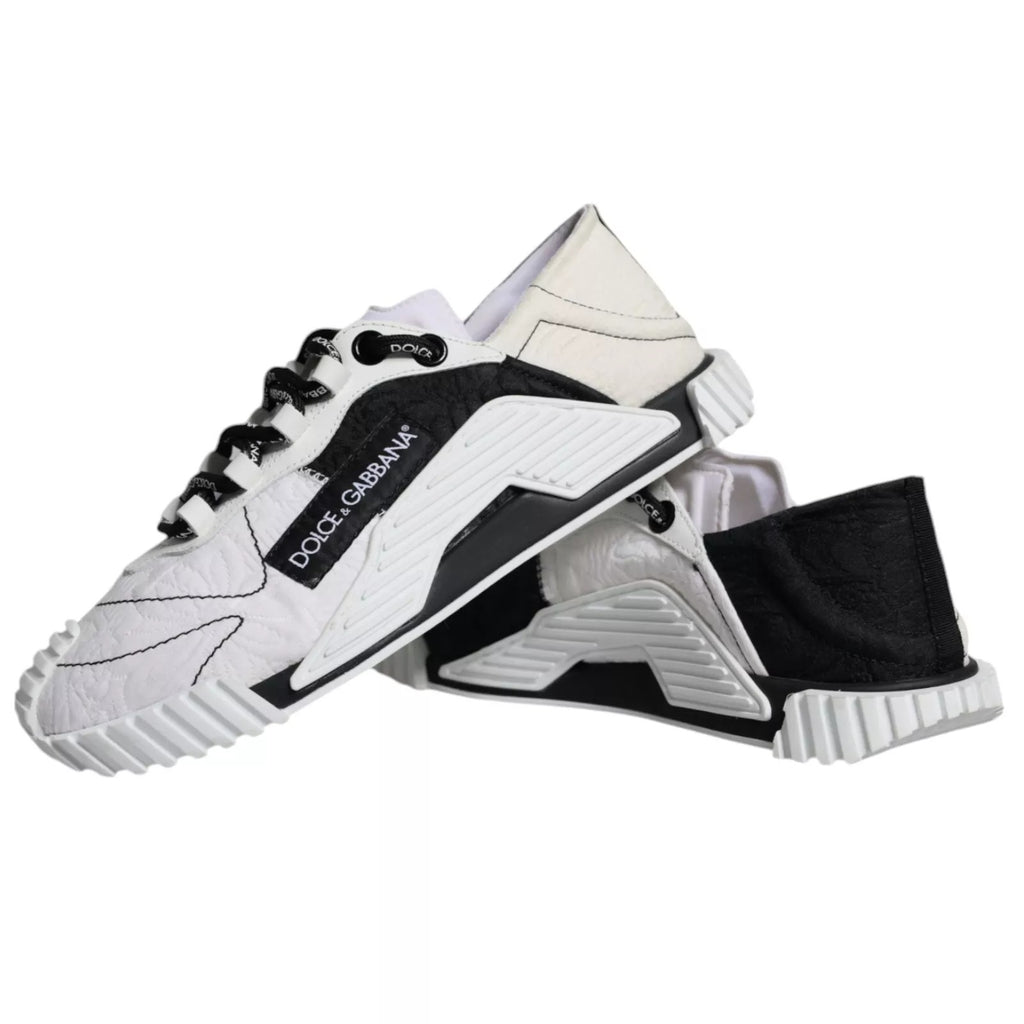 Dolce & Gabbana Weiß Schwarz Low Top NS1 Turnschuhe Schuhe
