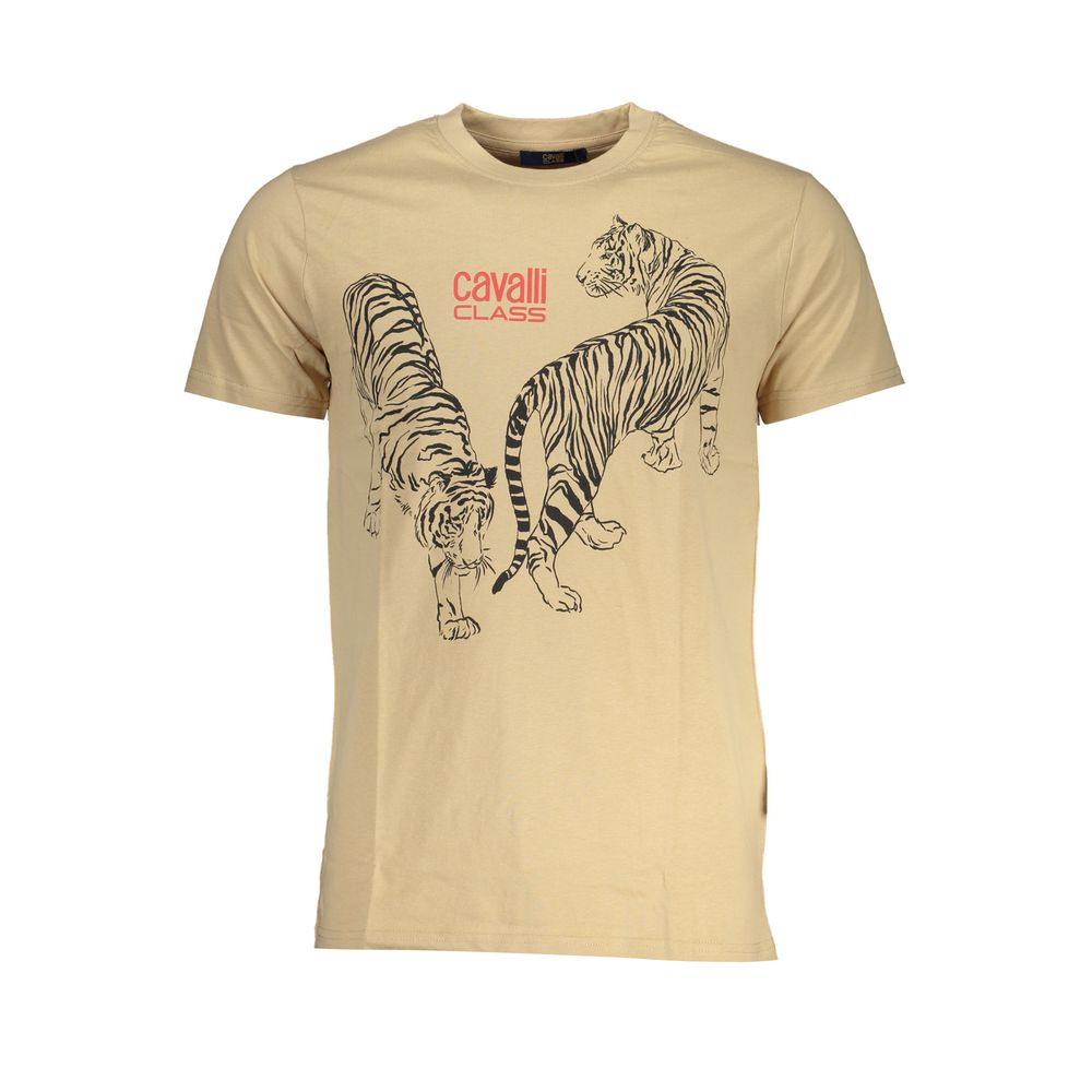 Cavalli Class T-Shirt aus beiger Baumwolle