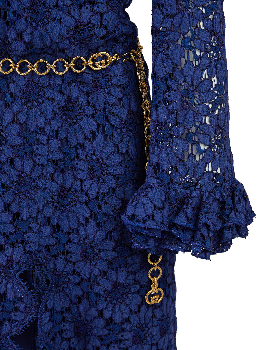 Gucci Blaues Kleid aus Viskose und Baumwolle, mittellang