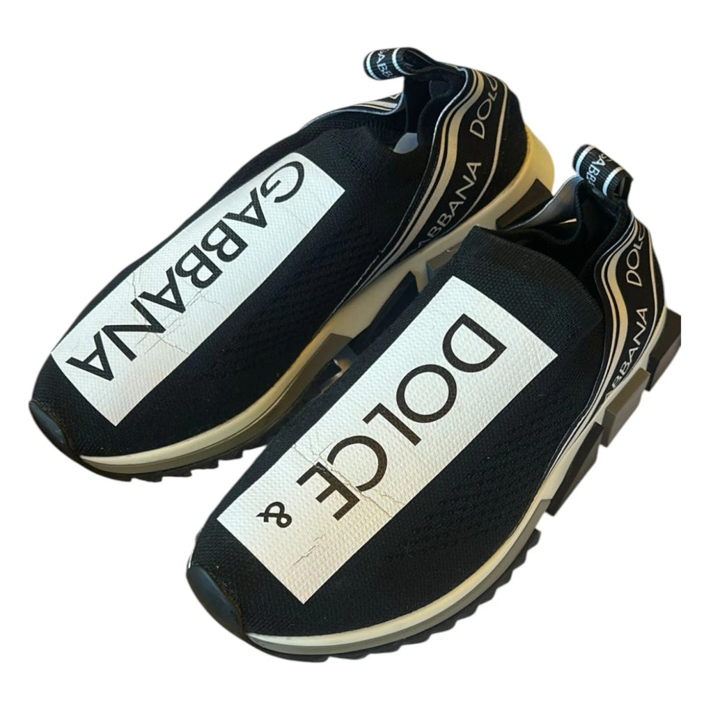 Dolce & Gabbana Schwarz Weiß Slip On Sorrento Sneakers Schuhe