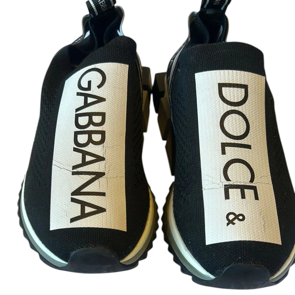 Dolce & Gabbana Schwarz Weiß Slip On Sorrento Sneakers Schuhe