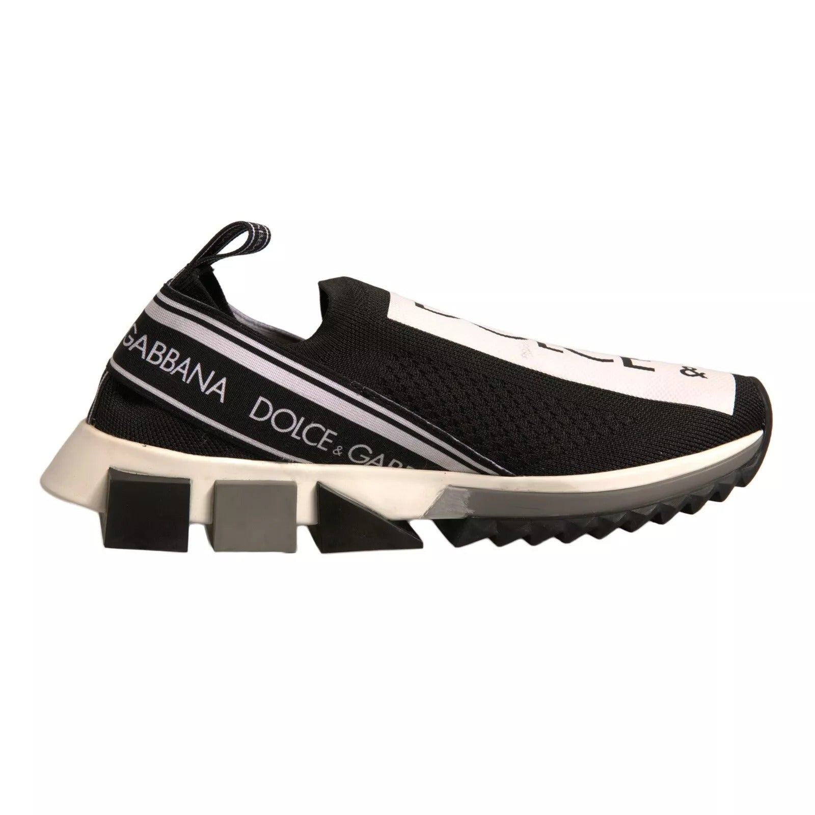 Dolce & Gabbana Schwarz Weiß Slip On Sorrento Sneakers Schuhe