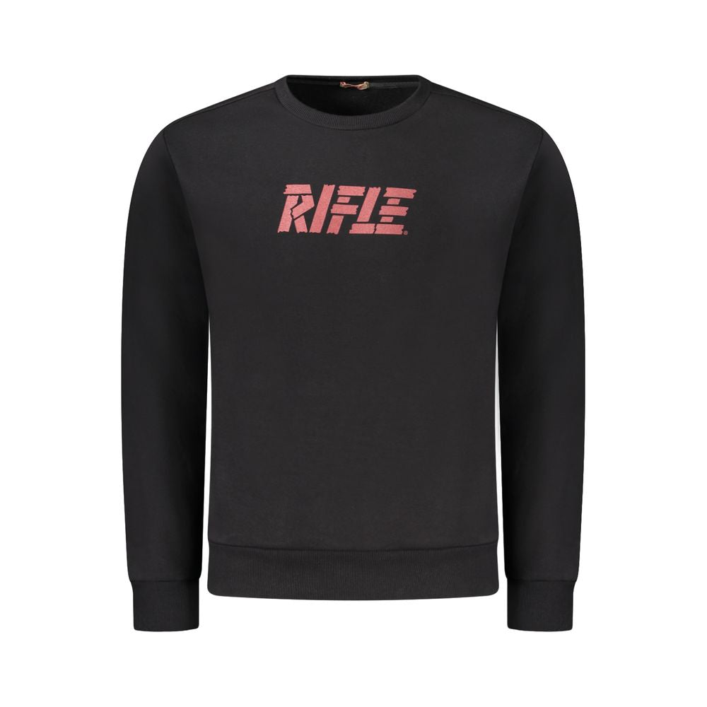 Rifle Schwarzer Herren-Sweater mit Rundhalsausschnitt aus Baumwolle