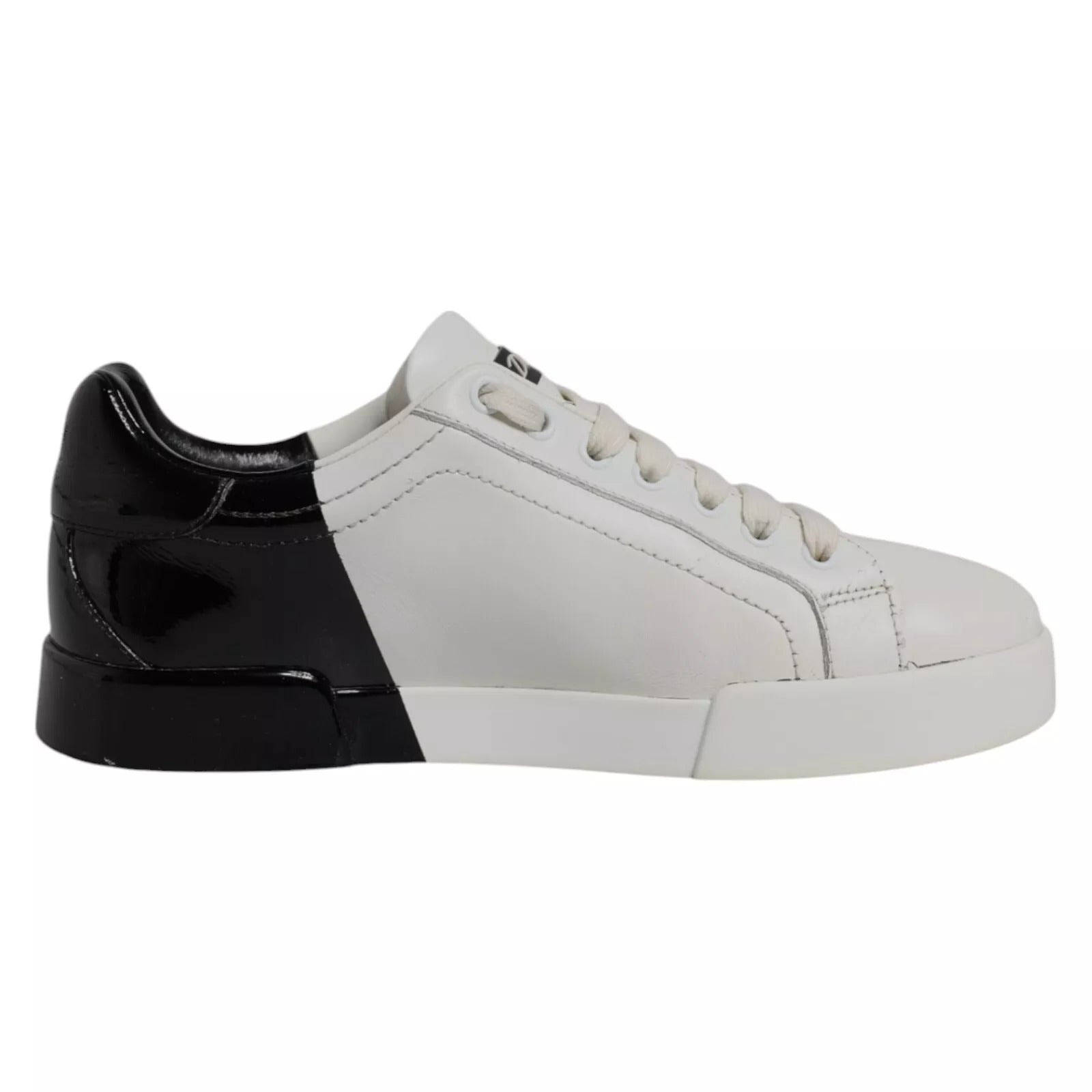 Dolce & Gabbana Weiß Schwarz Logo Portofino Herren Sneaker Schuh