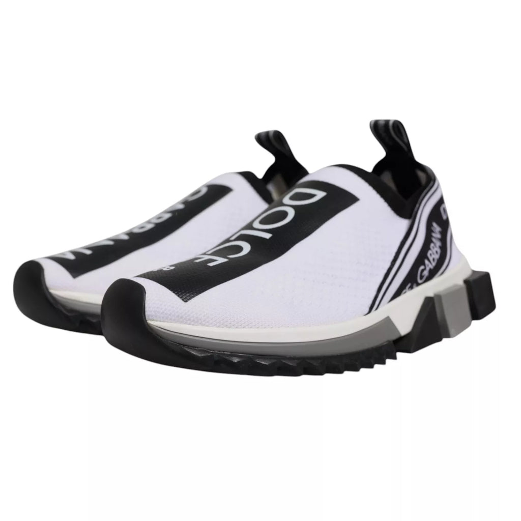 Dolce & Gabbana Weiß Schwarz Slip On Sorrento Sneakers Schuhe