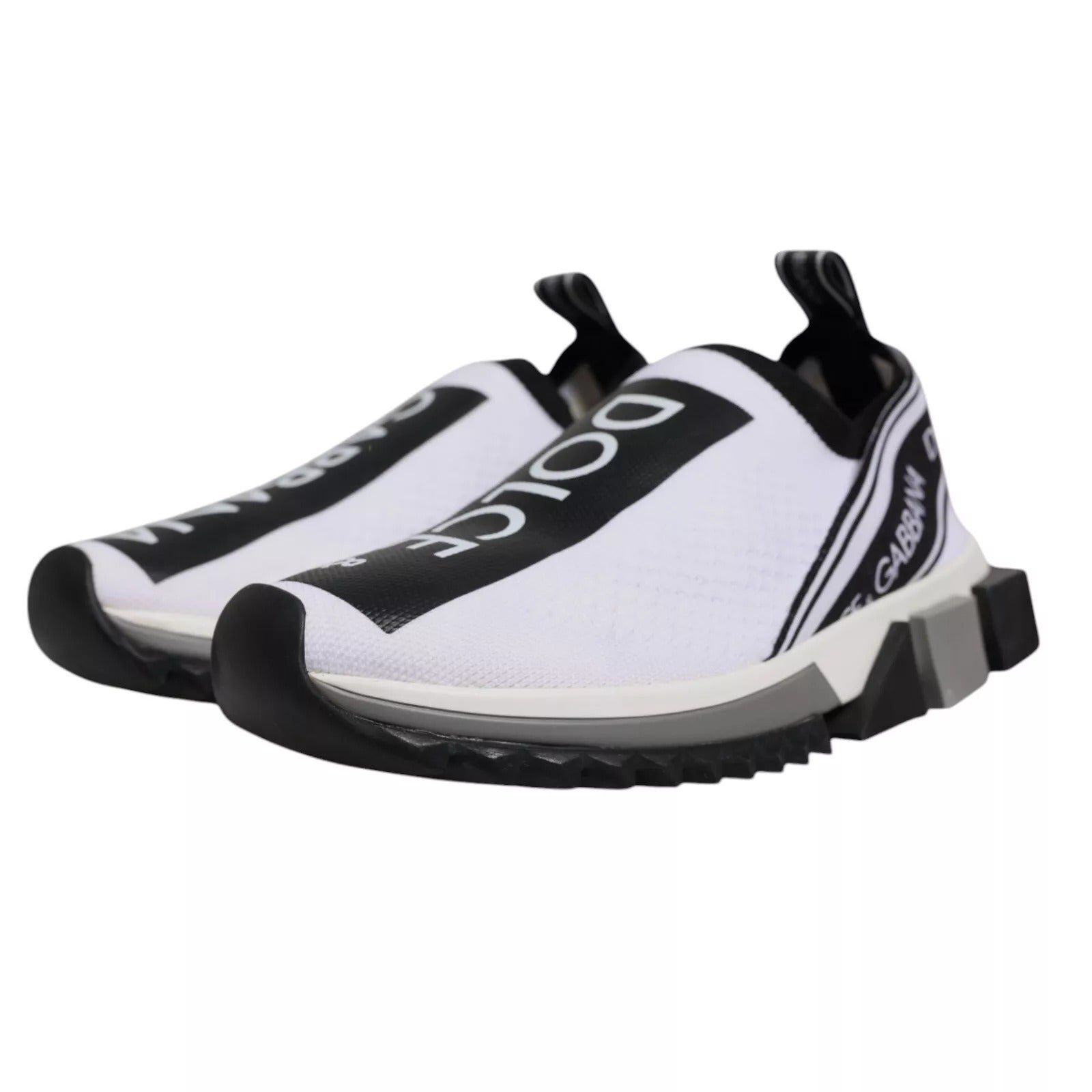 Dolce & Gabbana Weiß Schwarz Slip On Sorrento Sneakers Schuhe