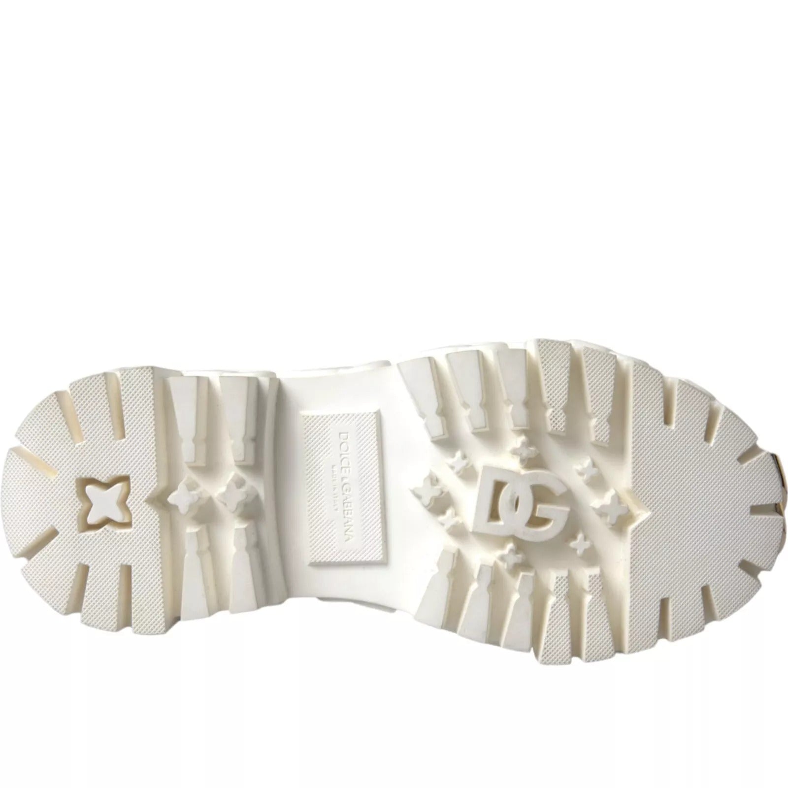 Dolce & Gabbana Weiße Leder Gummistiefel Logo Schuhe