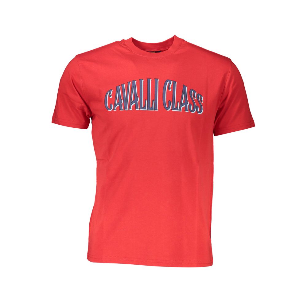 Cavalli Class Rotes Baumwolle Männer T-Shirt