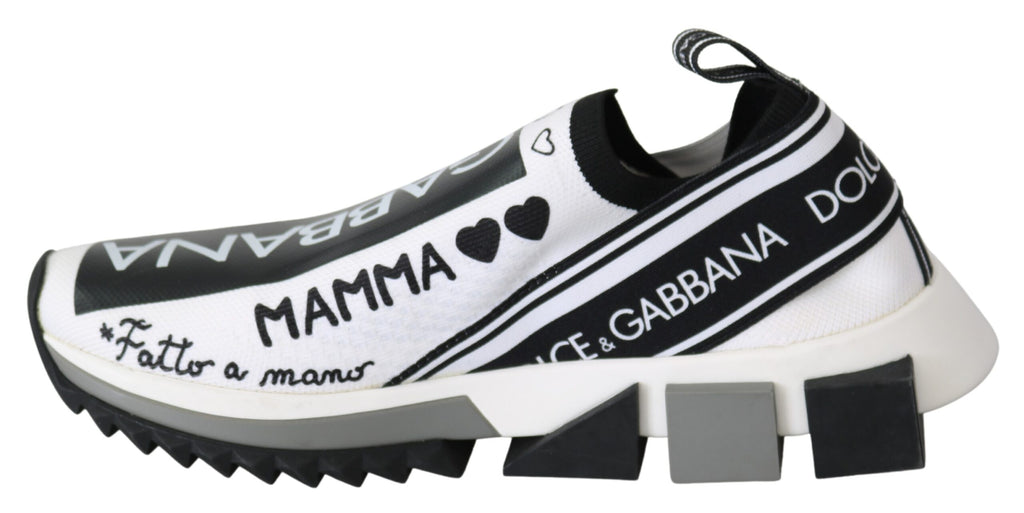 Dolce & Gabbana Weiß Schwarz Slip On Sorrento Sneakers