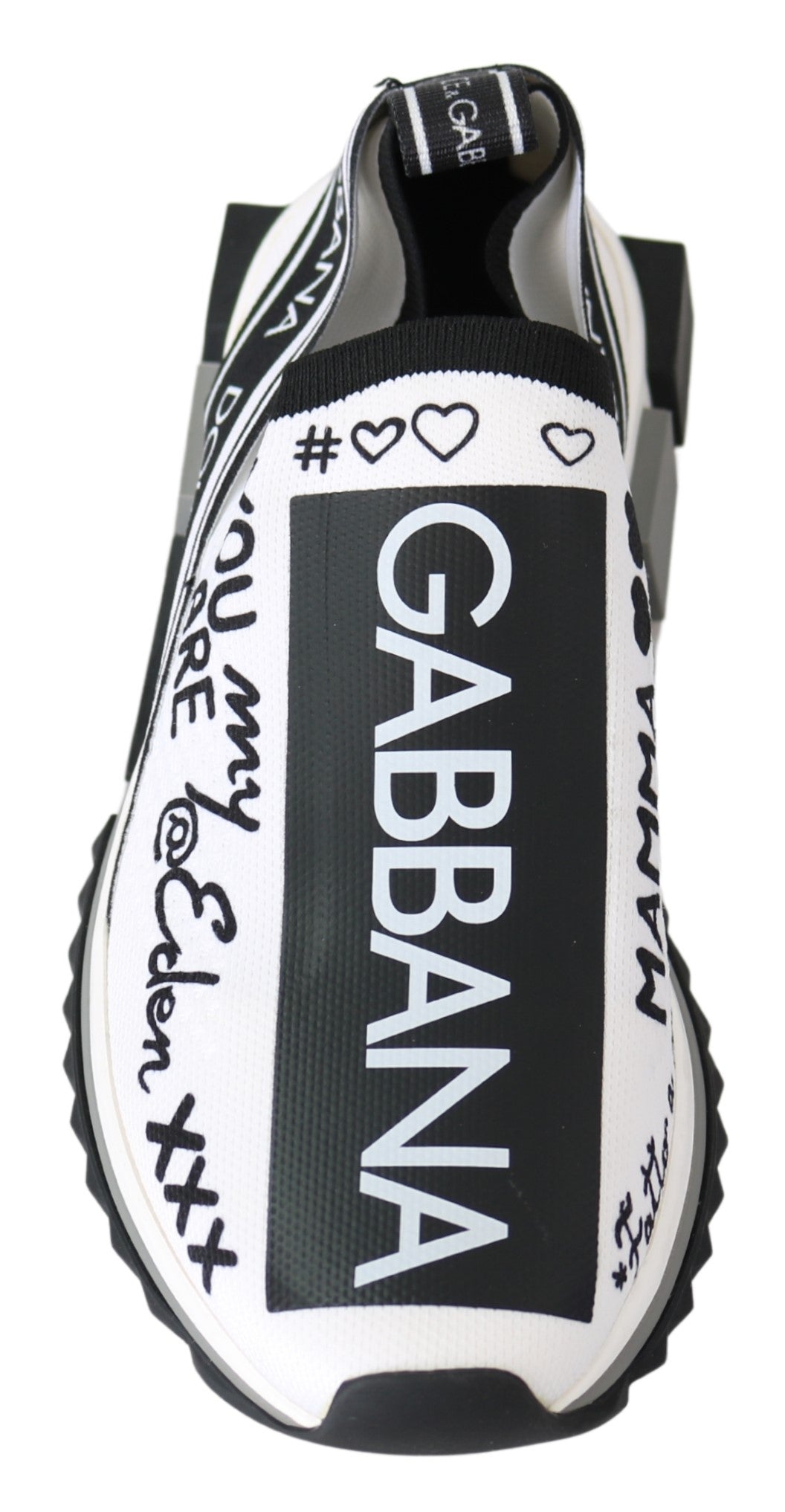 Dolce & Gabbana Weiß Schwarz Slip On Sorrento Sneakers