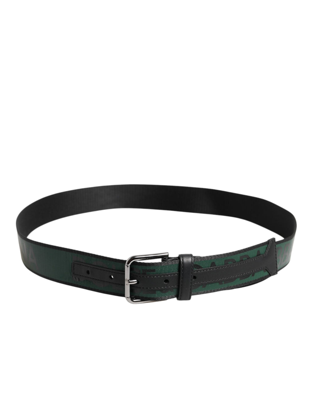 Dolce & Gabbana Grün Schwarz Polyester DG Logo Schnalle Gürtel