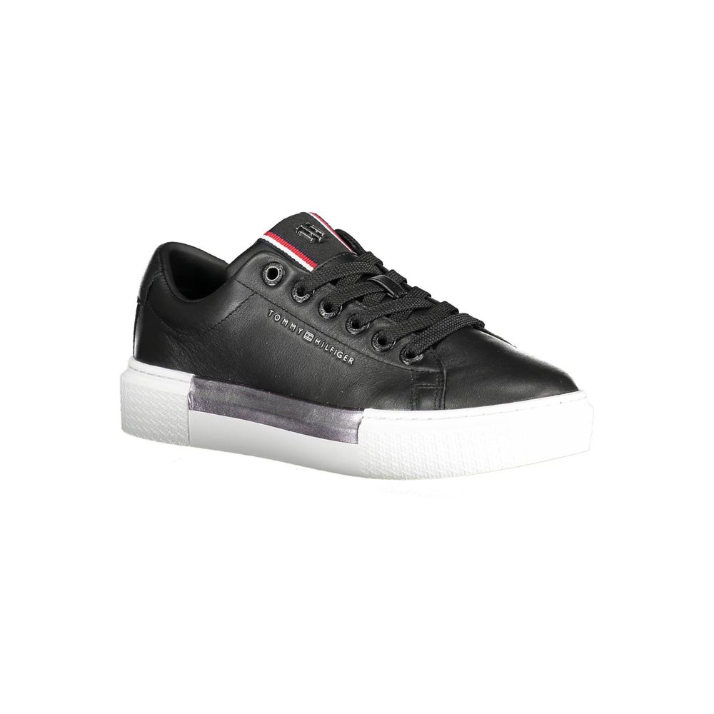 Tommy Hilfiger Schwarzes Leder Damen Sneaker
