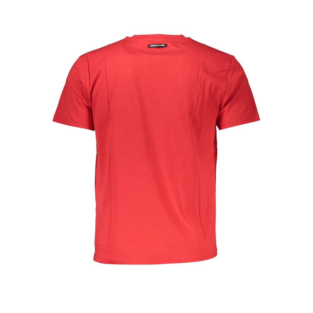 Cavalli Class Rotes Baumwolle Männer T-Shirt