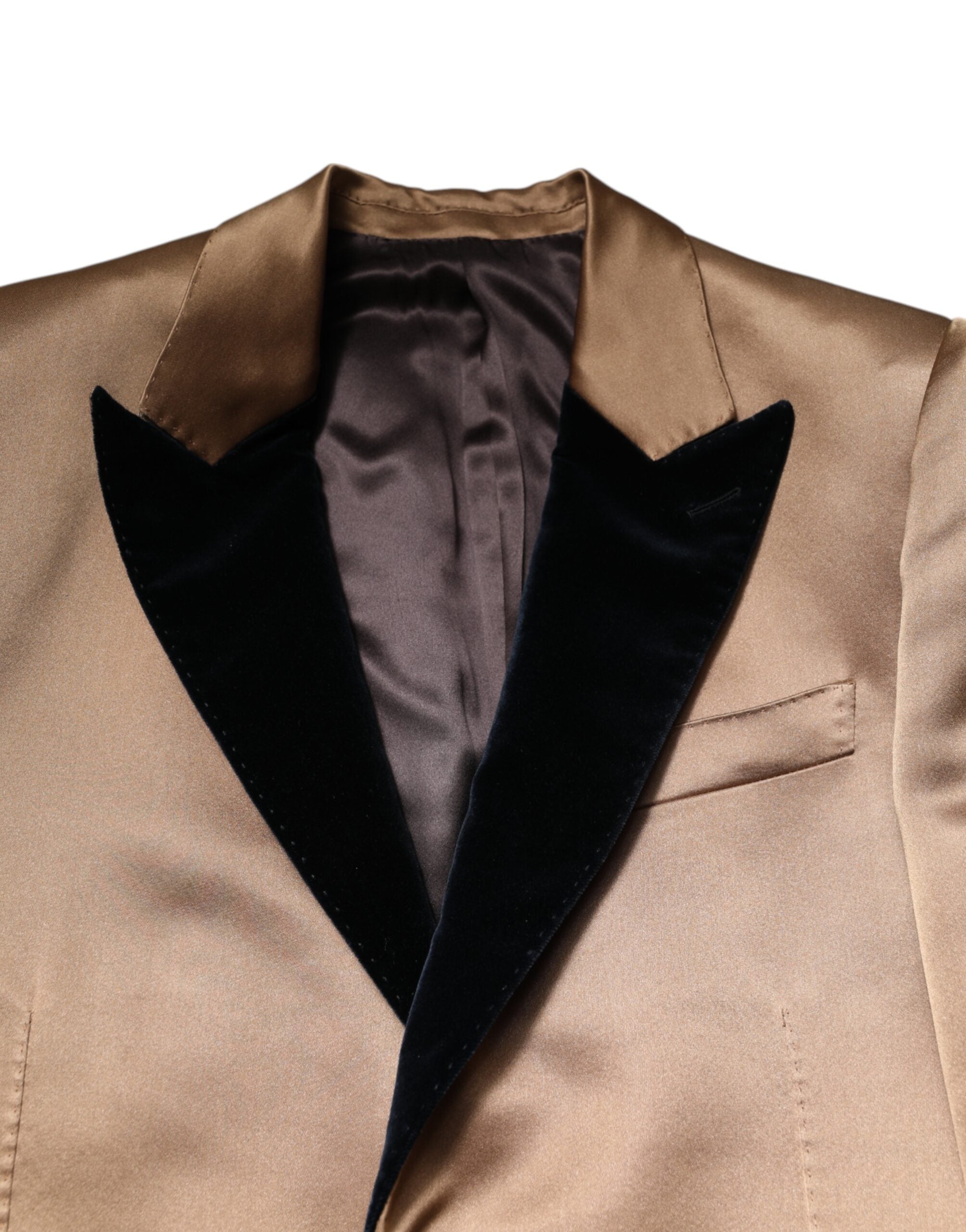 Dolce & Gabbana Brauner Seidenmantel einreihig Trenchcoat Jacke
