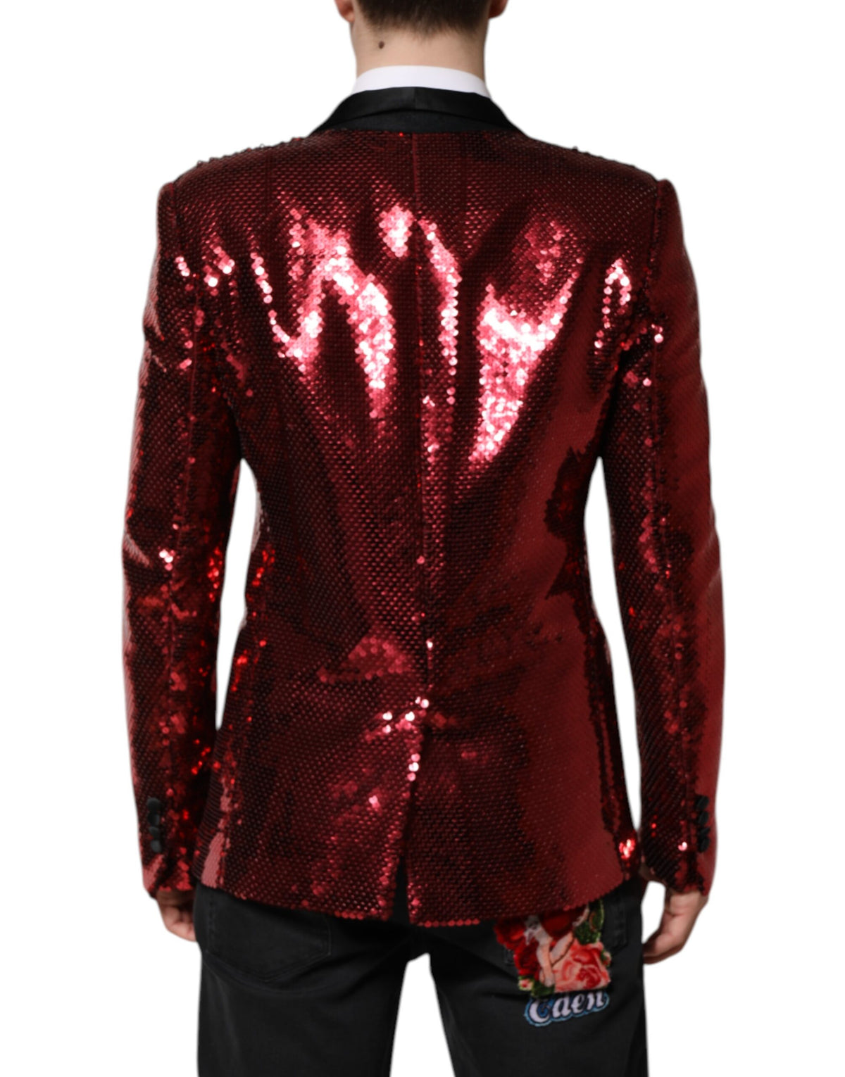 Dolce & Gabbana Rode SICILIA Blazerjasje met Pailletten