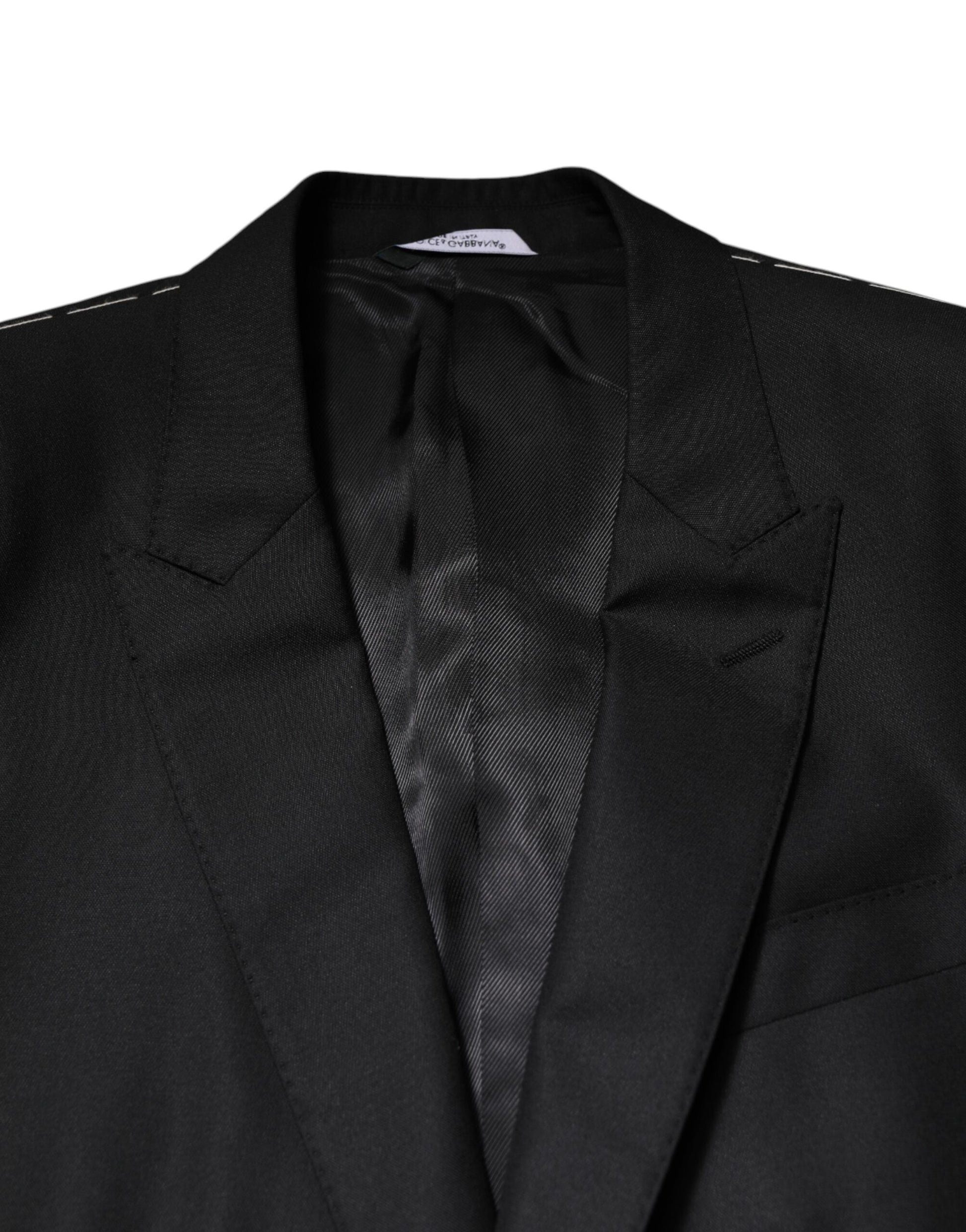 Dolce & Gabbana Schwarzer einreihiger Anzug 2 Stück Jacke