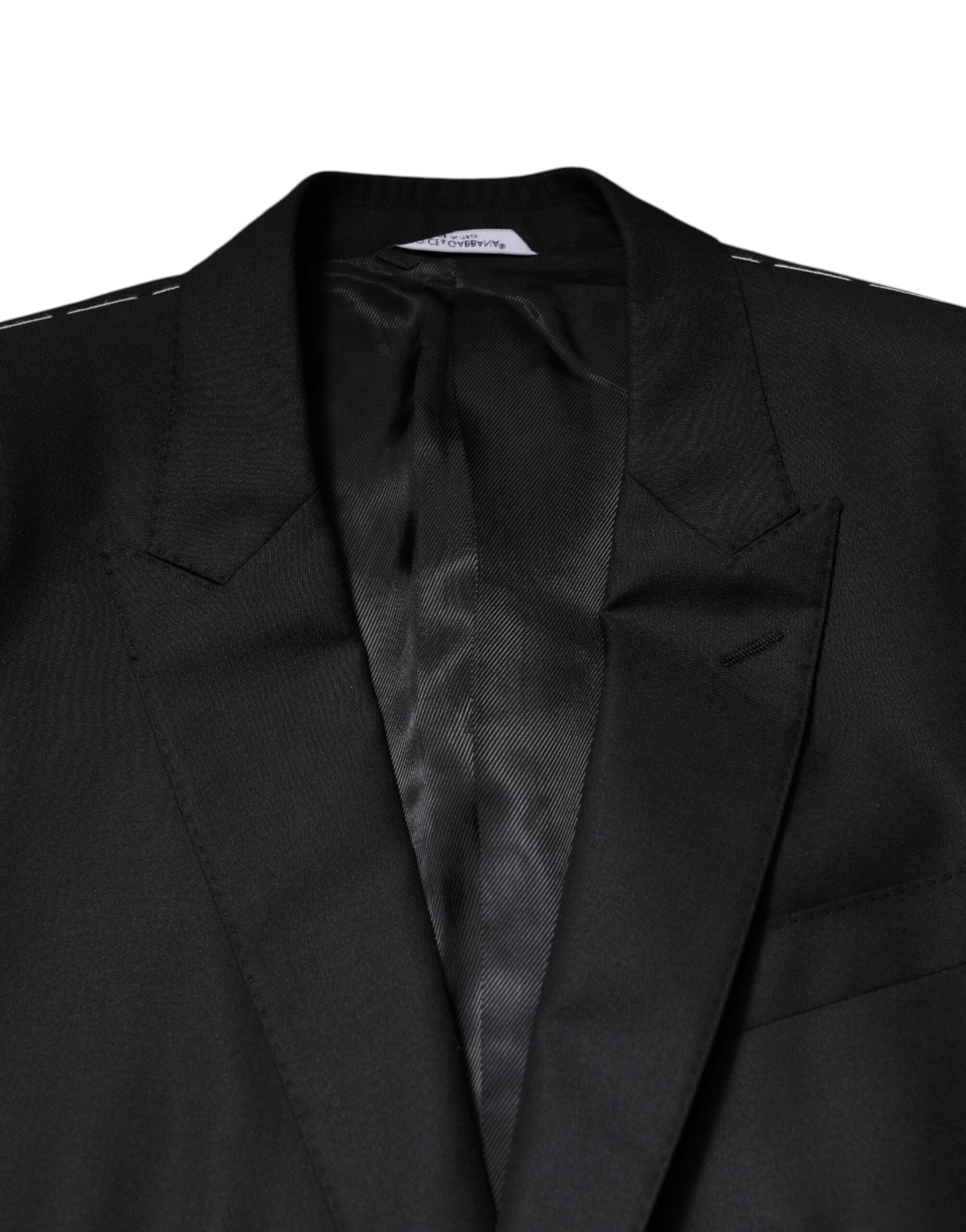 Dolce & Gabbana Schwarzer einreihiger Anzug 2 Stück Jacke