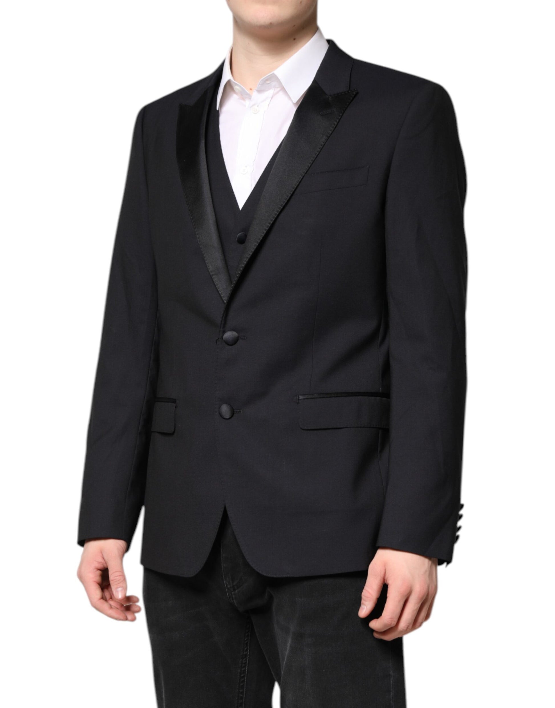 Dolce & Gabbana Dunkelblauer MARTINI Wollanzug 2 Stück Jacke