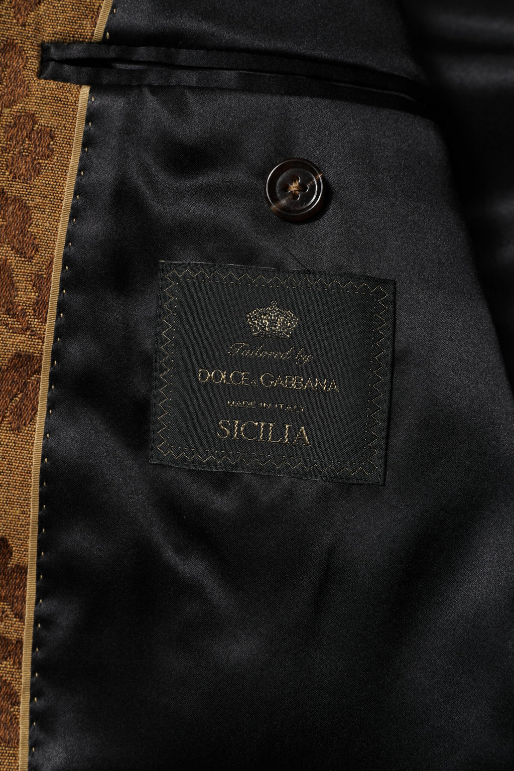 Dolce & Gabbana Brauner geblümter Jacquard-Anzug SICILIA 2 Stück