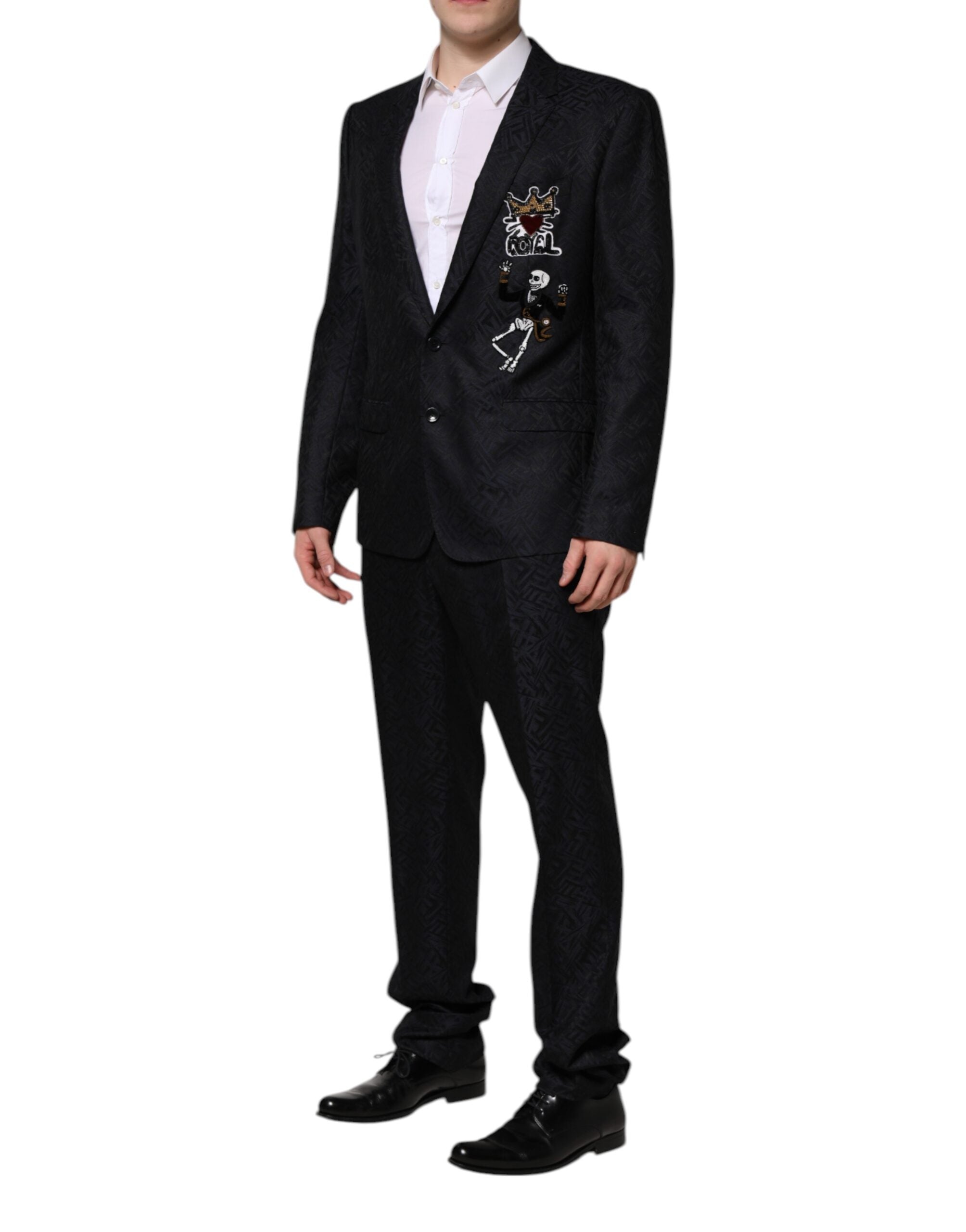 Dolce & Gabbana Schwarzer MARTINI King Skeleton 2 Stück Anzug