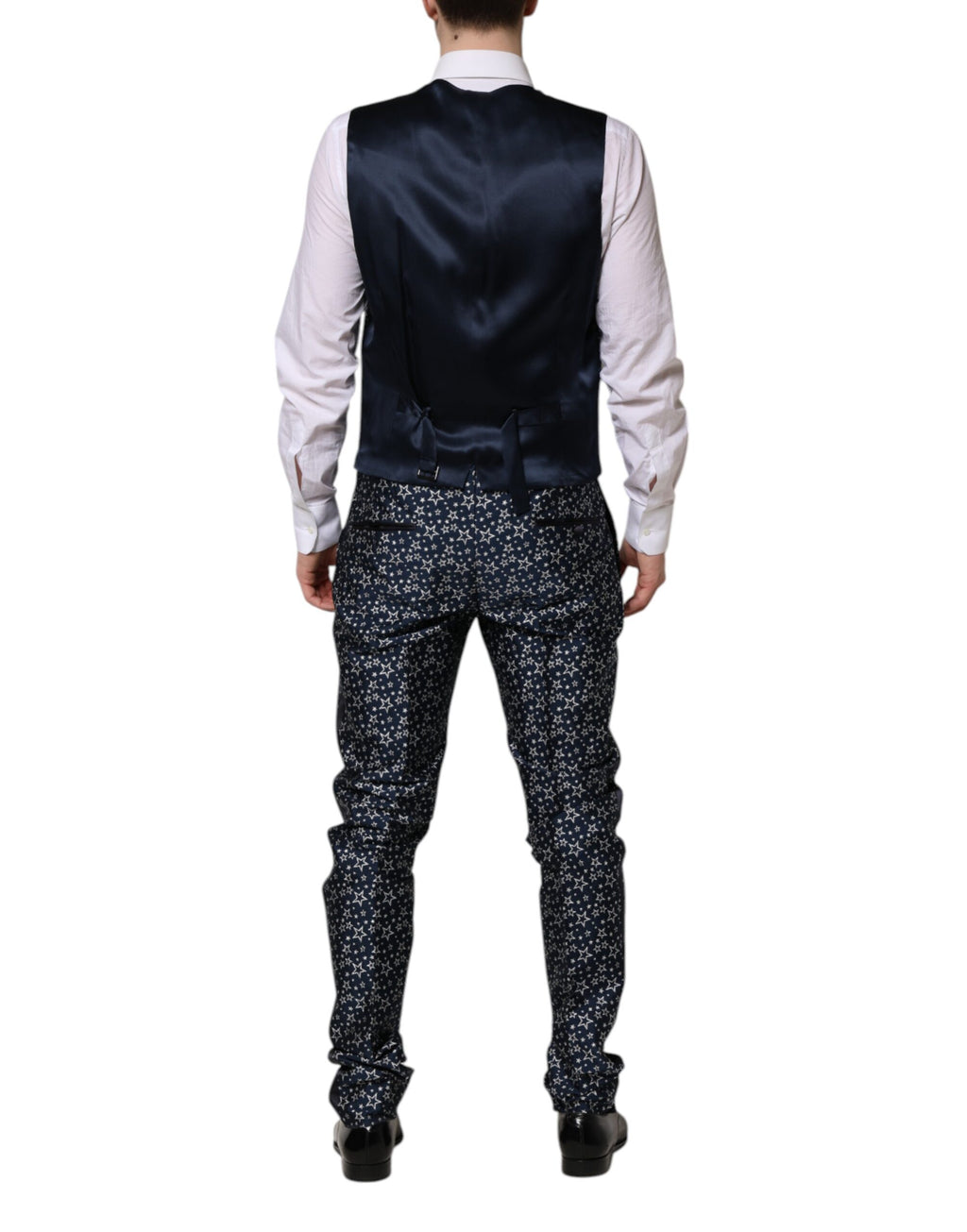 Dolce & Gabbana Blauw MARTINI Ster Jacquard 3-delig Pak